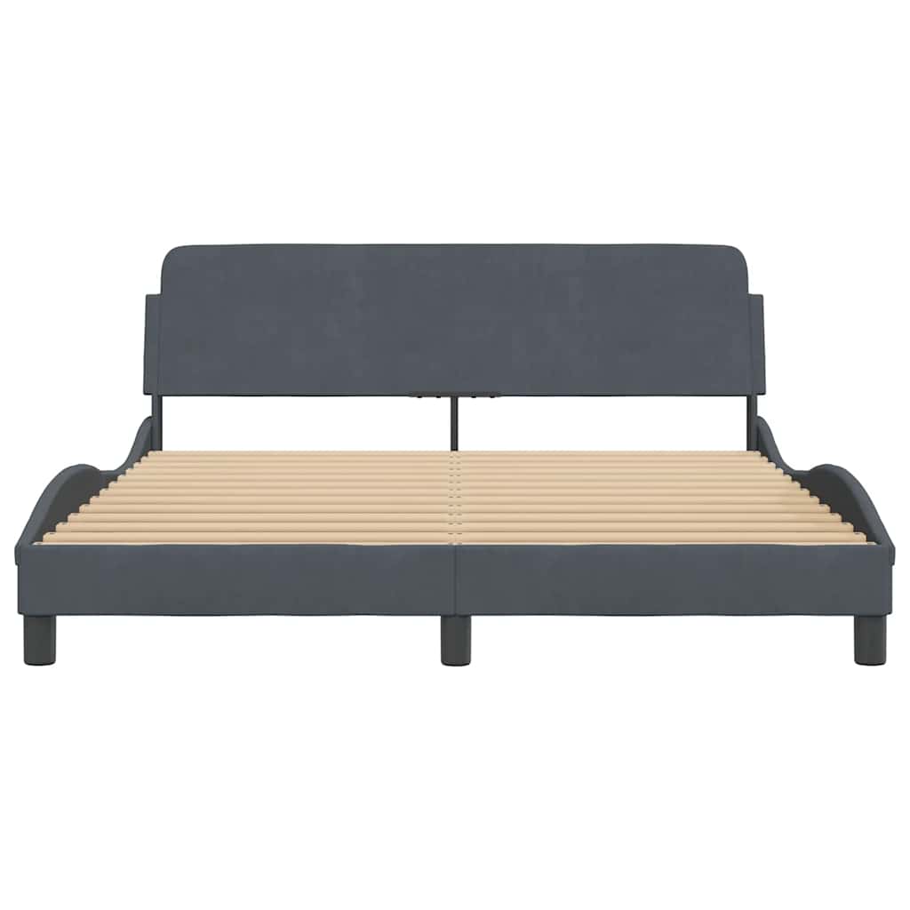 Bettgestell "Dover" Hellgrau 80x200 cm Samt