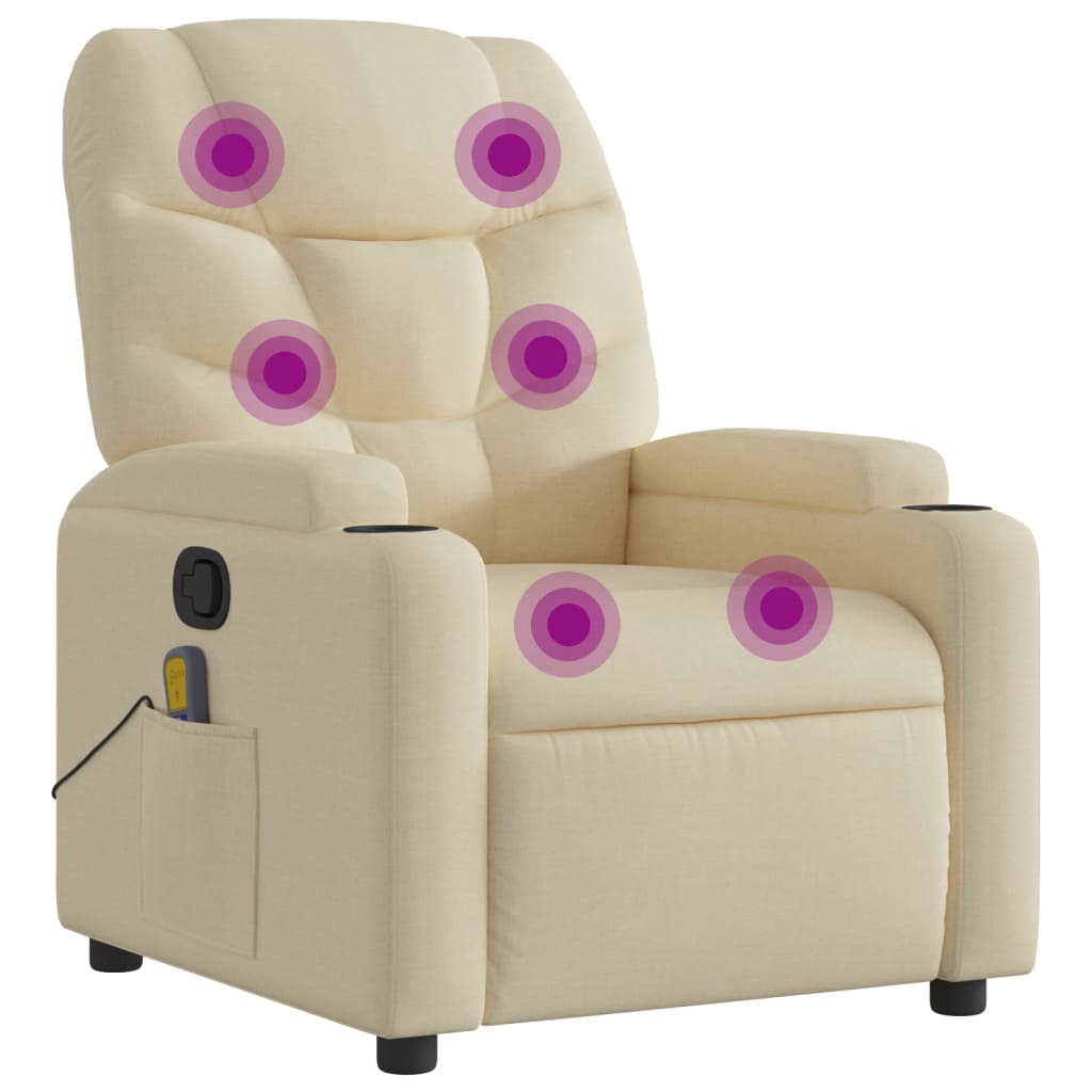 Massage-Relaxsessel, hellgrauer Stoff