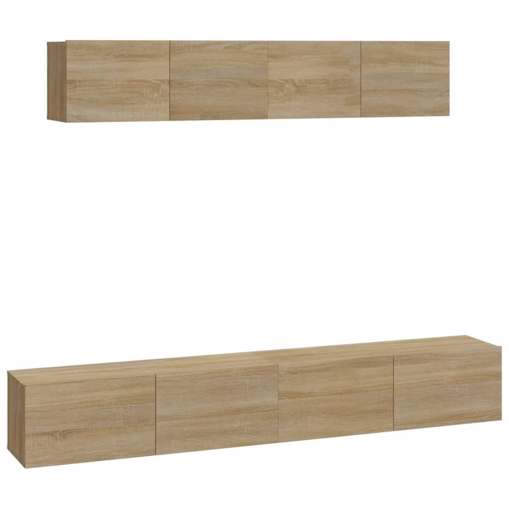 4-tlg. TV-Schrank-Set Weiß Holzwerkstoff