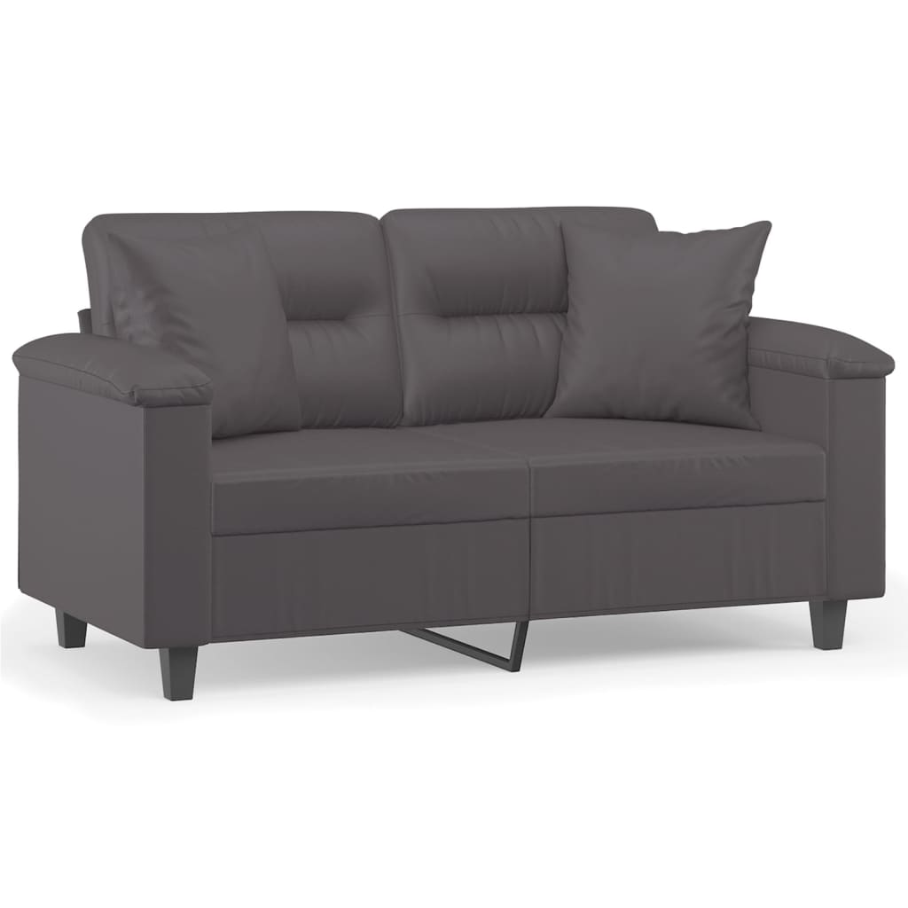 2-Sitzer-Sofa mit Zierkissen Weinrot 120 cm Kunstleder