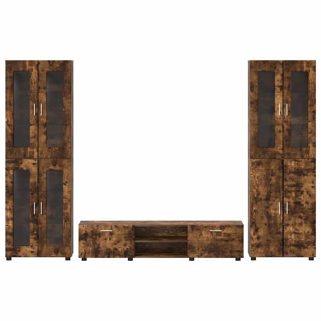 Highboard mit Regal FLORIN Weiß 60 x 35 x 182 cm Holzwerkstoff