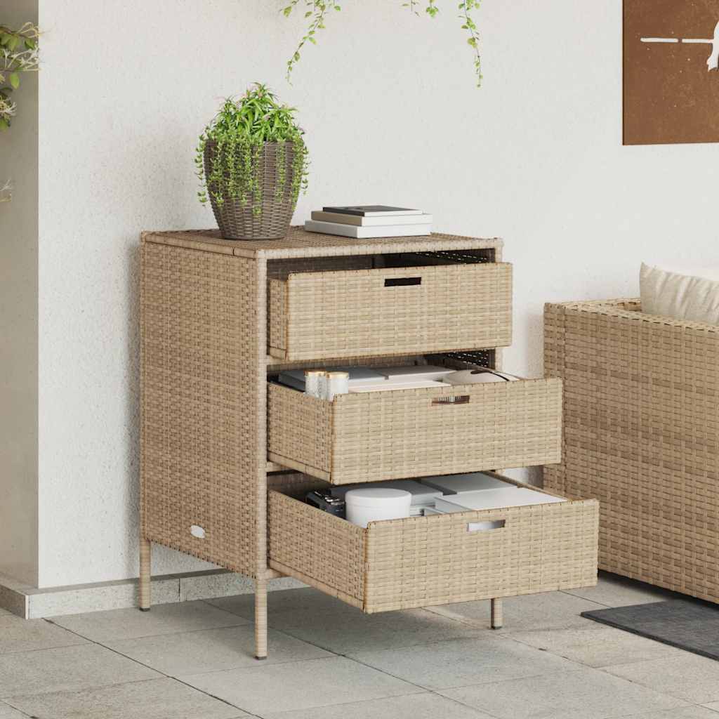 Gartenschrank Schwarz 55x59x80 cm Poly Rattan