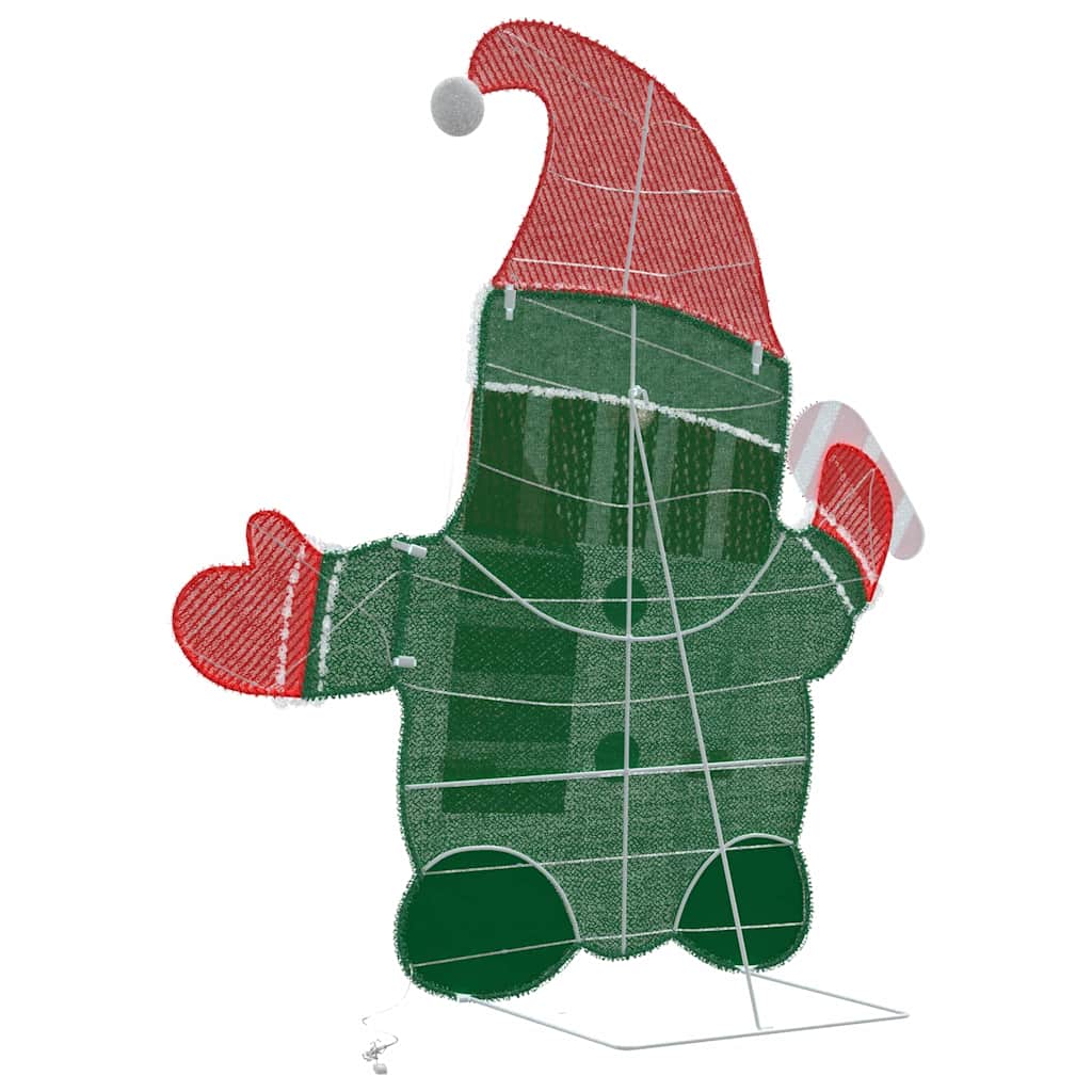 Beleuchteter Weihnachtsmann Warmes Weiß 70 x 62 cm Lamé-Stoff