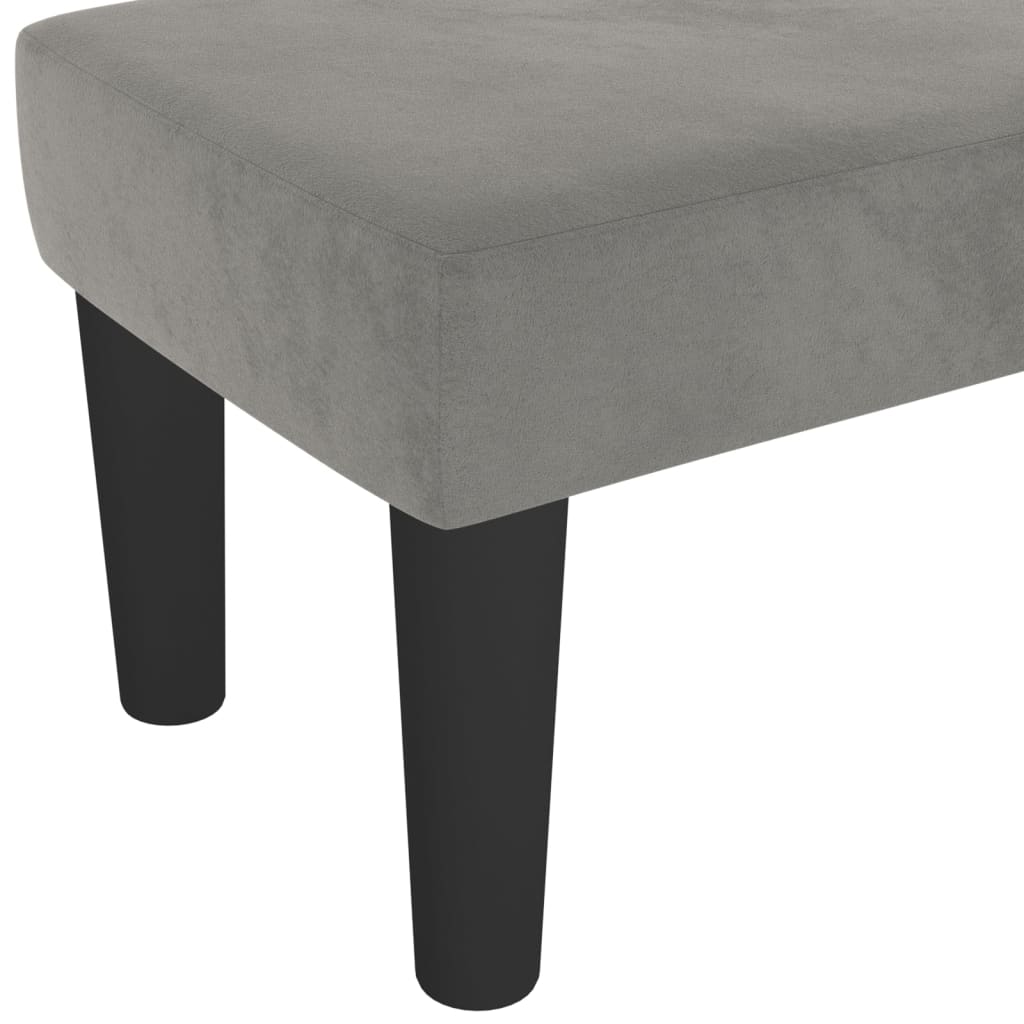 Sitzbank Hellgrau 70x30x30 cm Samt