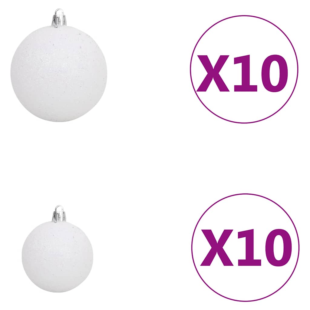 Künstlicher Weihnachtsbaum mit Beleuchtung & Kugeln Grün 180 cm