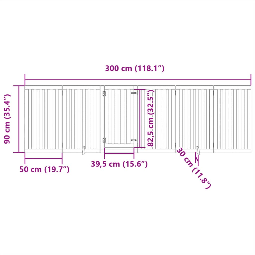 Hundegitter Faltbar 3 Paneele 150 cm Pappelholz