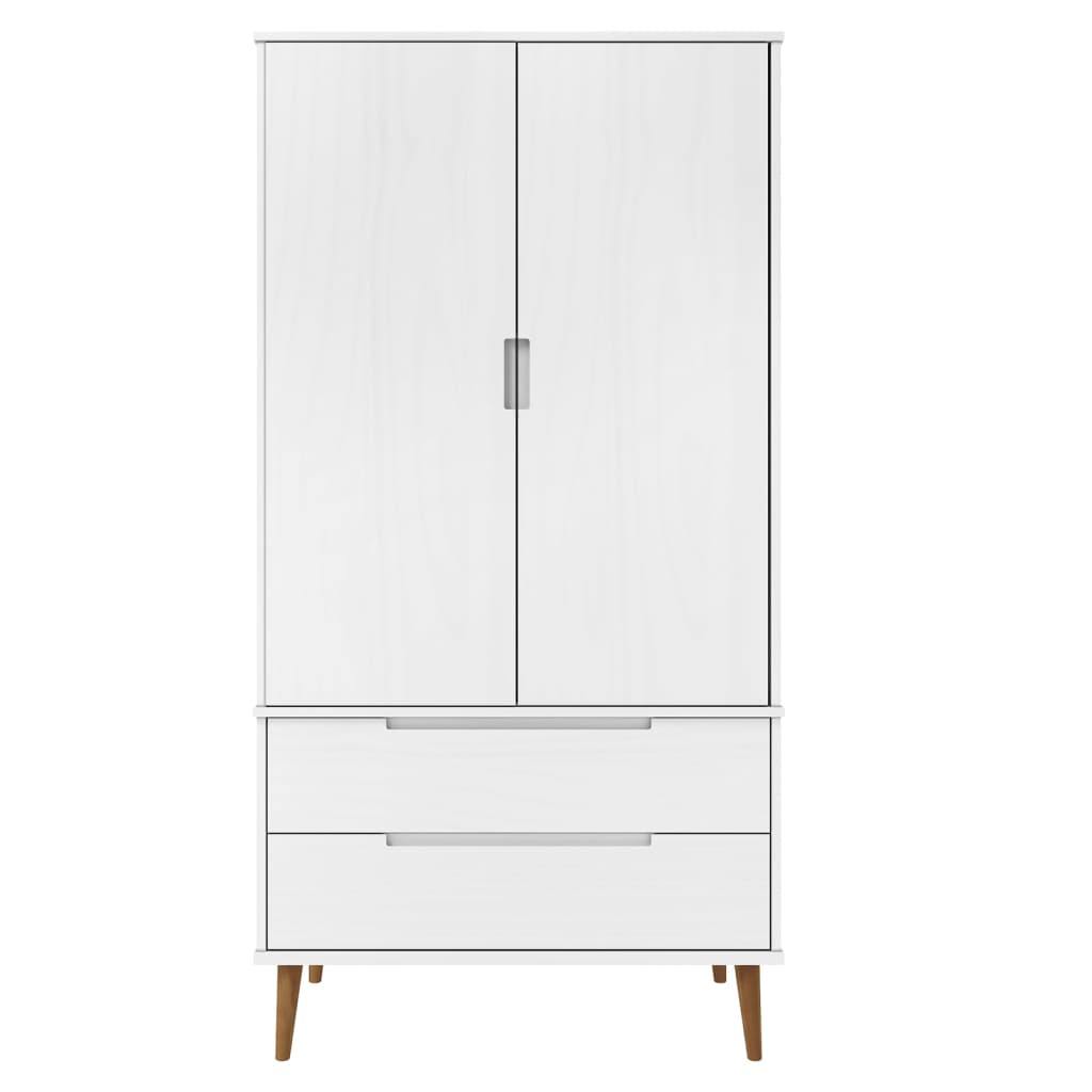 Kleiderschrank MOLDE Braun 90x55x175 cm Massivholz Kiefer