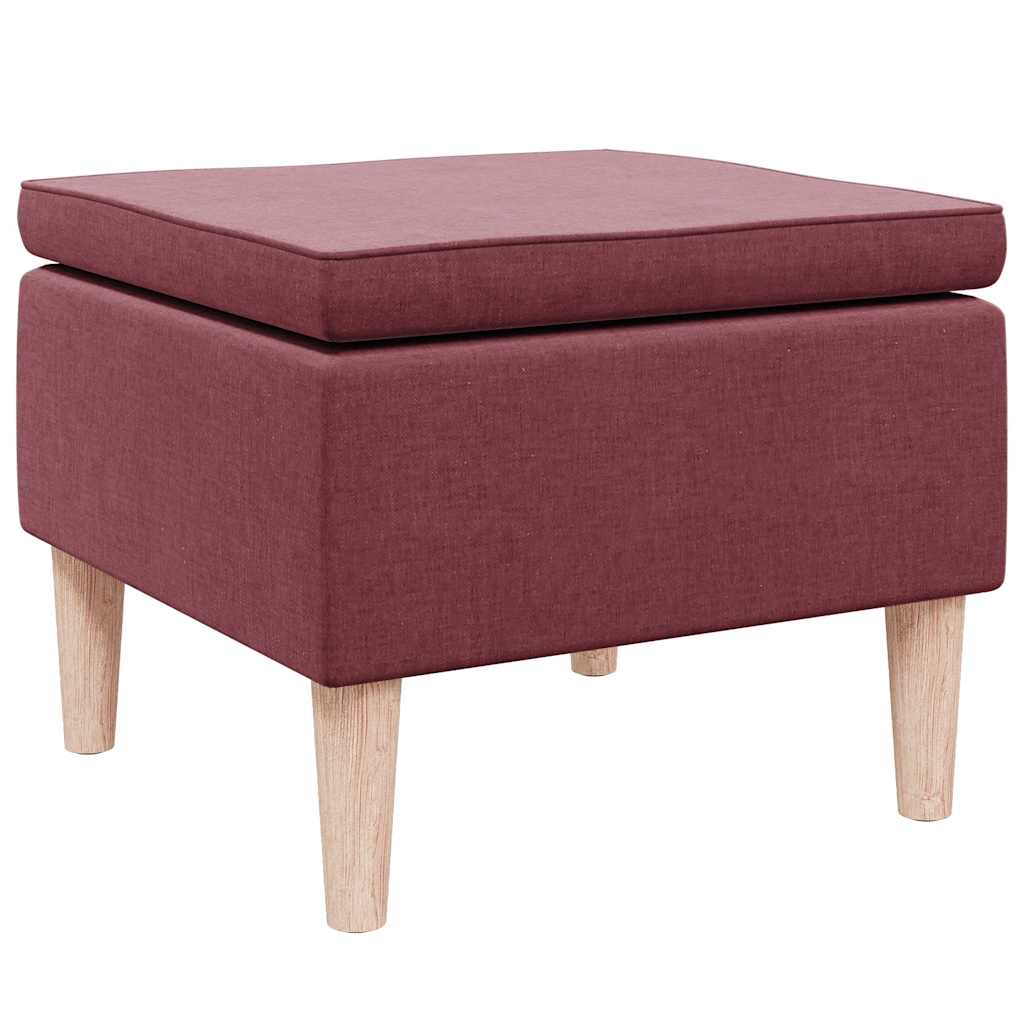 Hocker mit Holzbeinen Schwarz Stoff