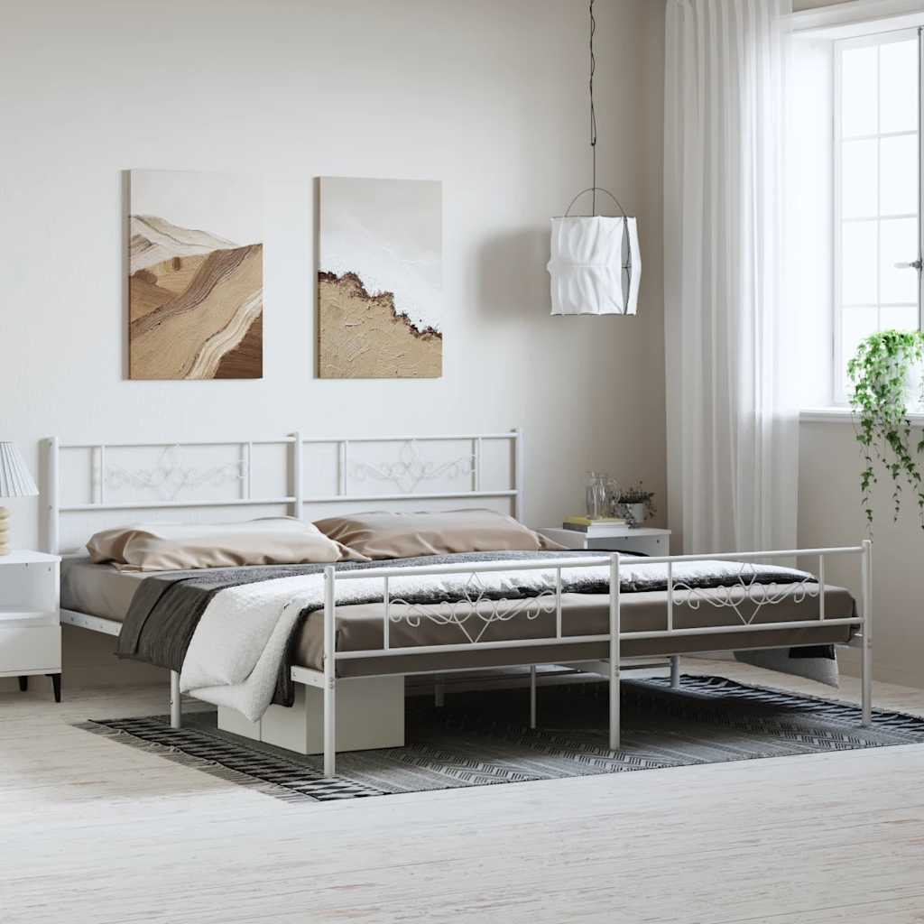 Bettgestell mit Kopfteil Metall Schwarz 100x190 cm