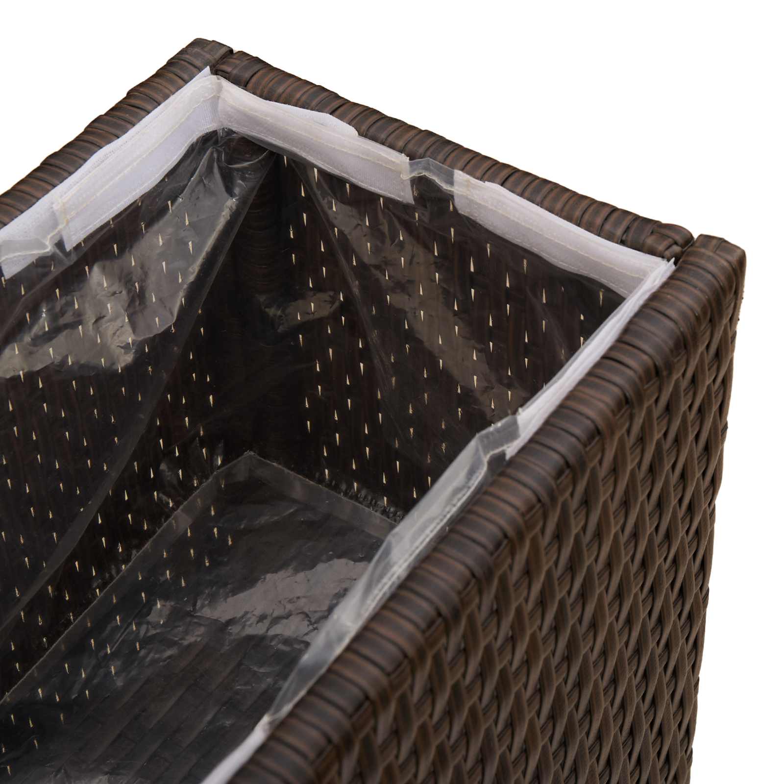 Hoher Pflanzkübel Schwarz 55 x 22 x 70 cm Poly-Rattan