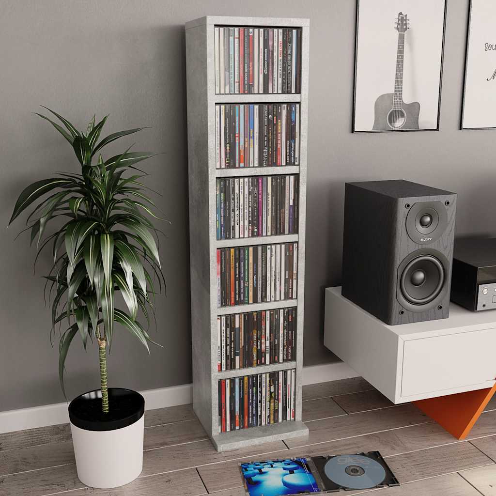 CD-Schrank Weiß 21x20x88 cm Holzwerkstoff