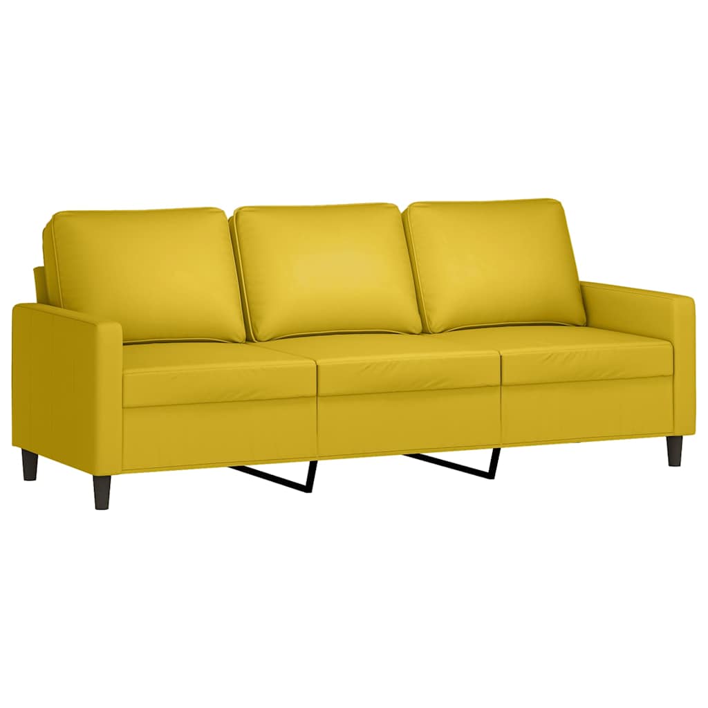 3-Sitzer-Sofa mit Hocker Rosa 180 cm Samt