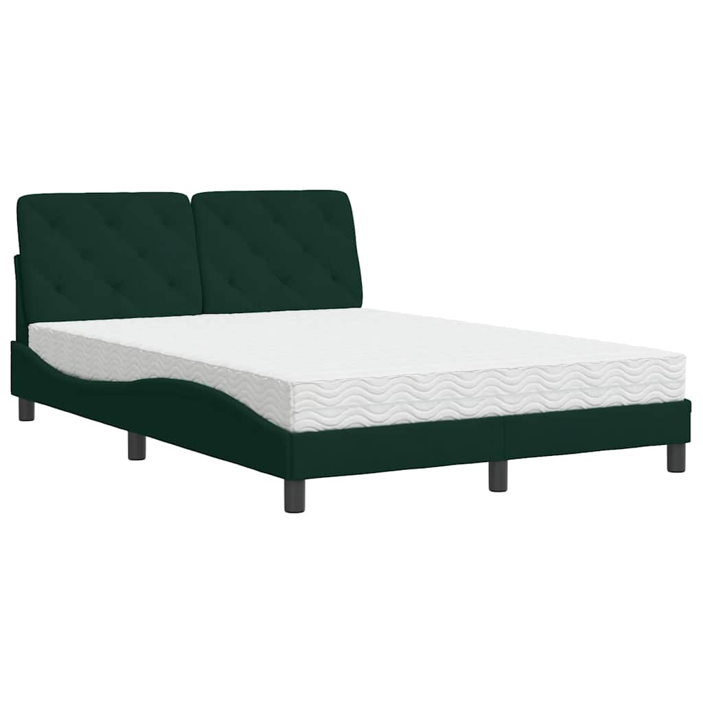 Bett mit Matratze Hellgrau 80x200 cm Samt