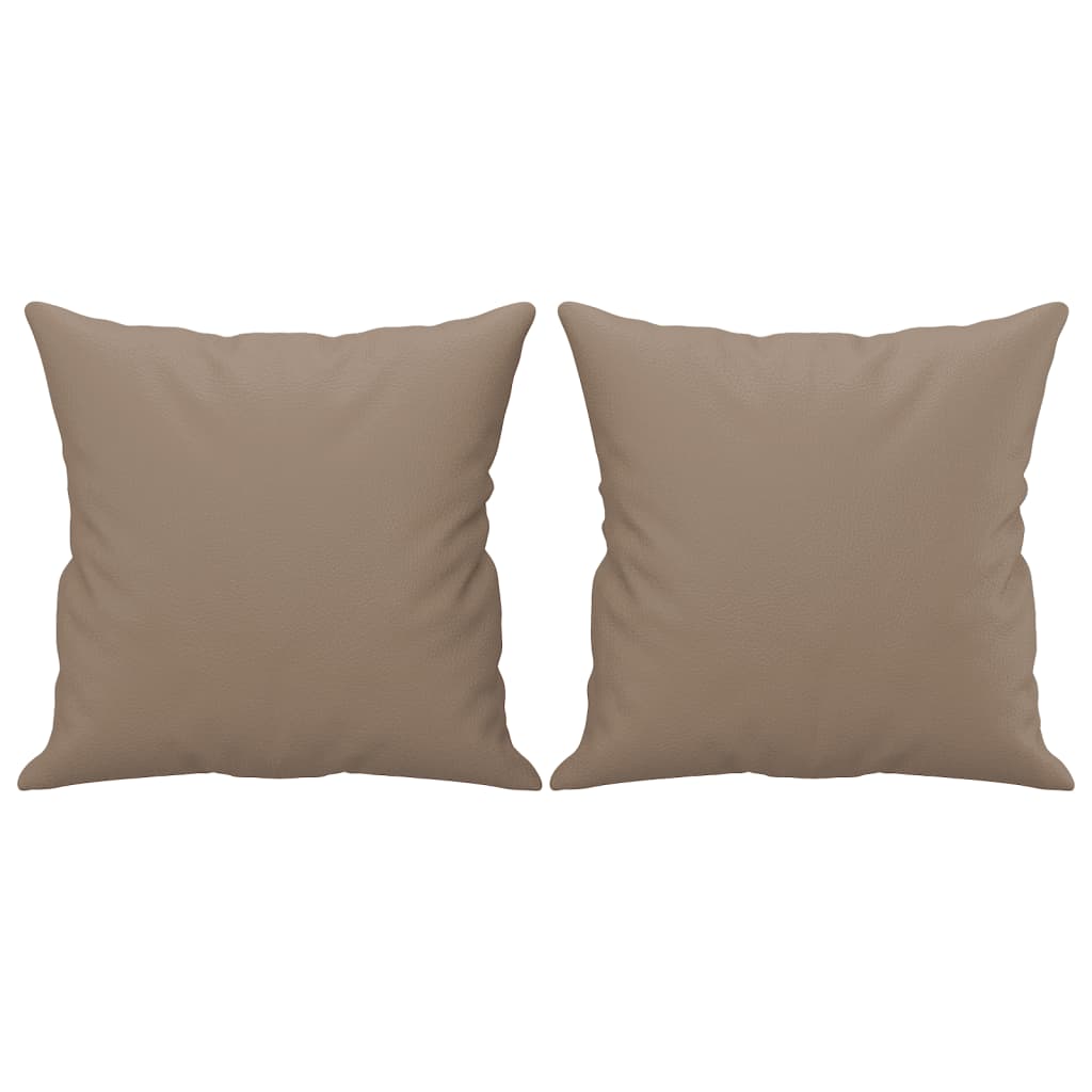 2-Sitzer-Sofa mit Zierkissen Creme 120 cm Kunstleder