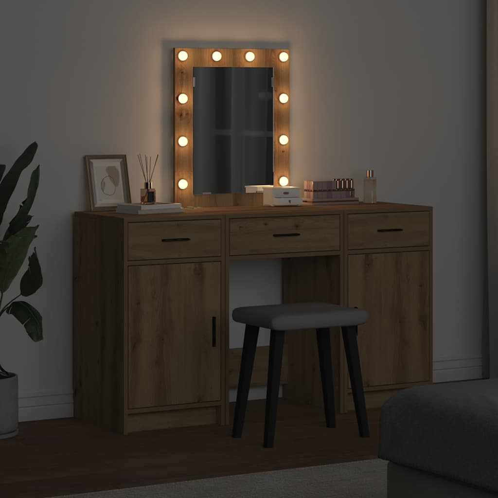 Schminktisch mit Schubladen Weiß 50 x 41 x 135 cm Holzwerkstoff