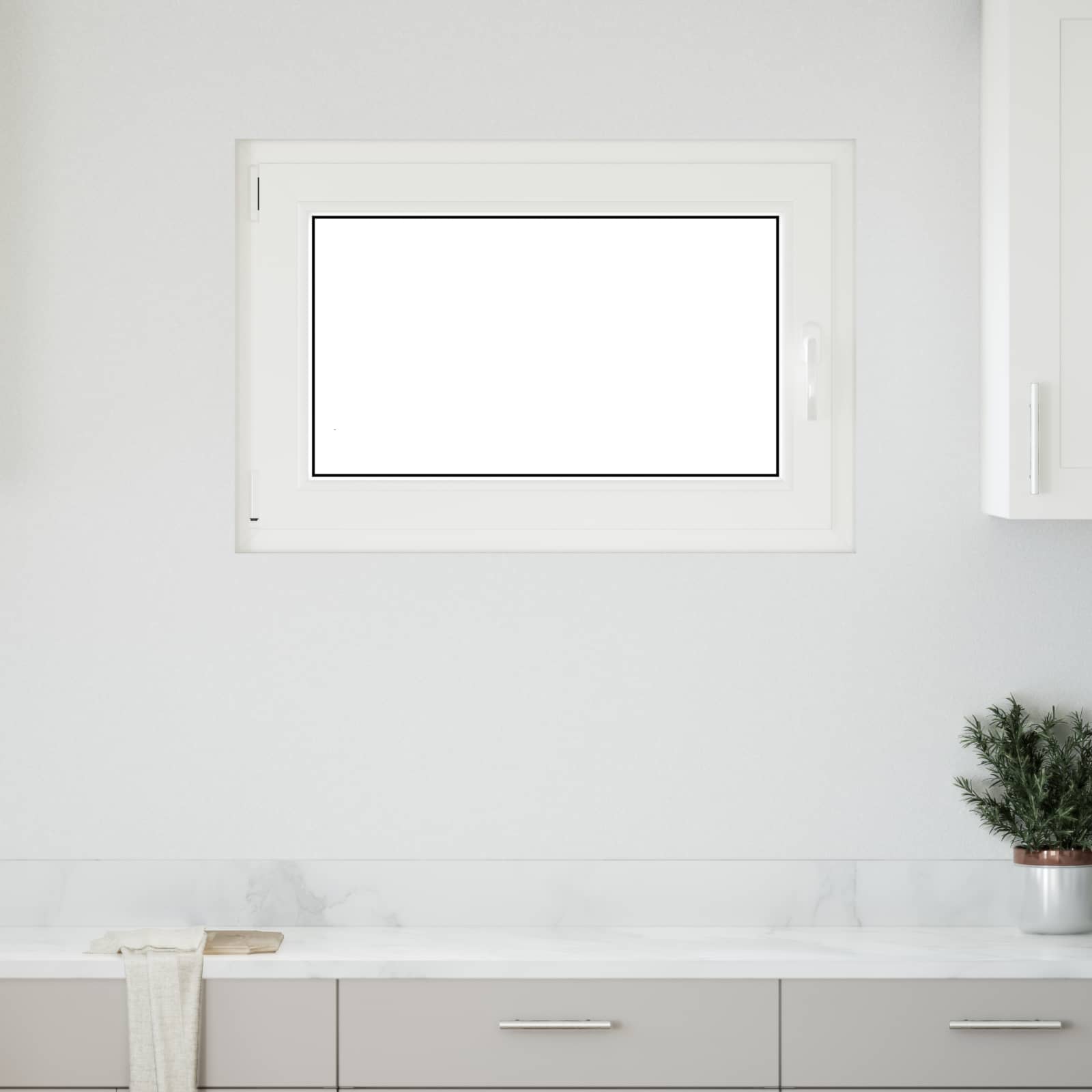 Kellerfenster RISOR 50 x 50 cm PVC und Glas Weiß