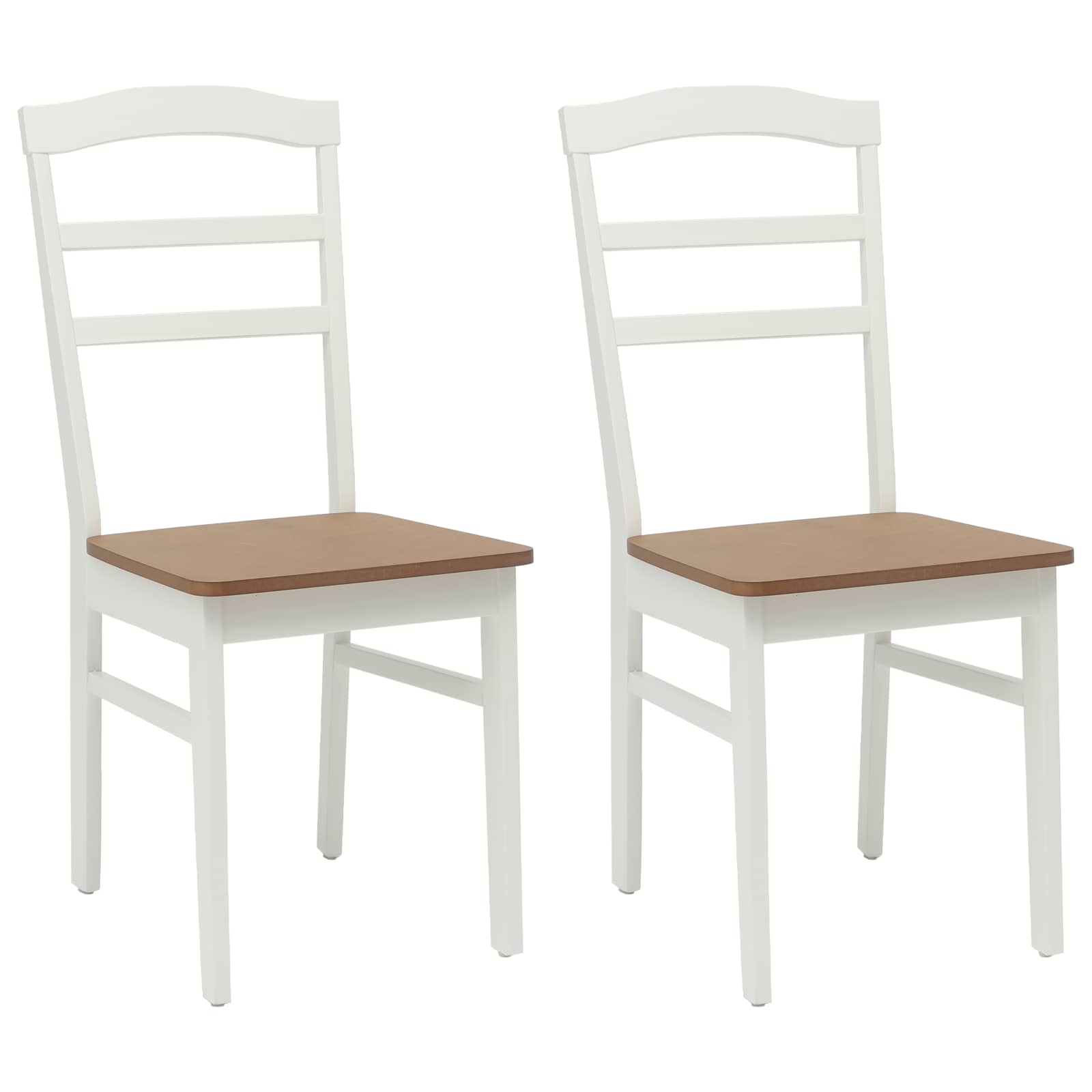 Esszimmerstuhl 2 pcs Hellbraun und hell Massives Gummiholz