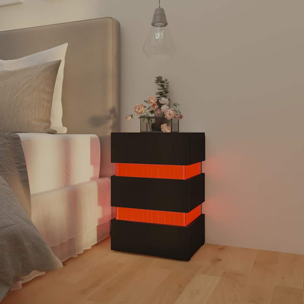 LED-Nachttisch Weiß 45x35x67 cm Holzwerkstoff