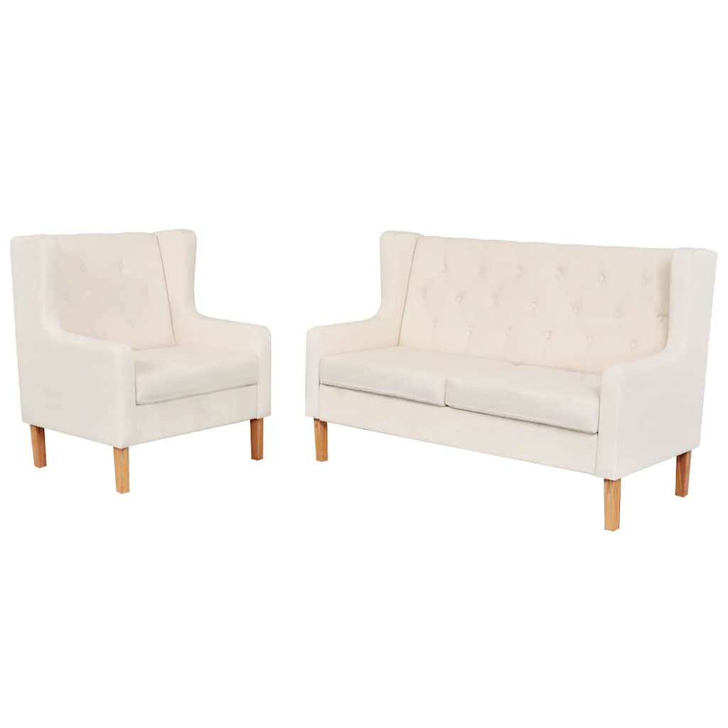 2-Sitzer Sofa Stoff Cremeweiß