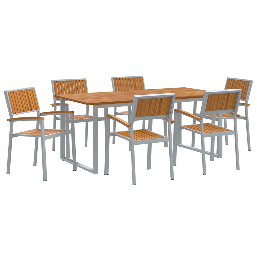 Garten Essgruppe 5 pcs Grau Massivholz Akazie