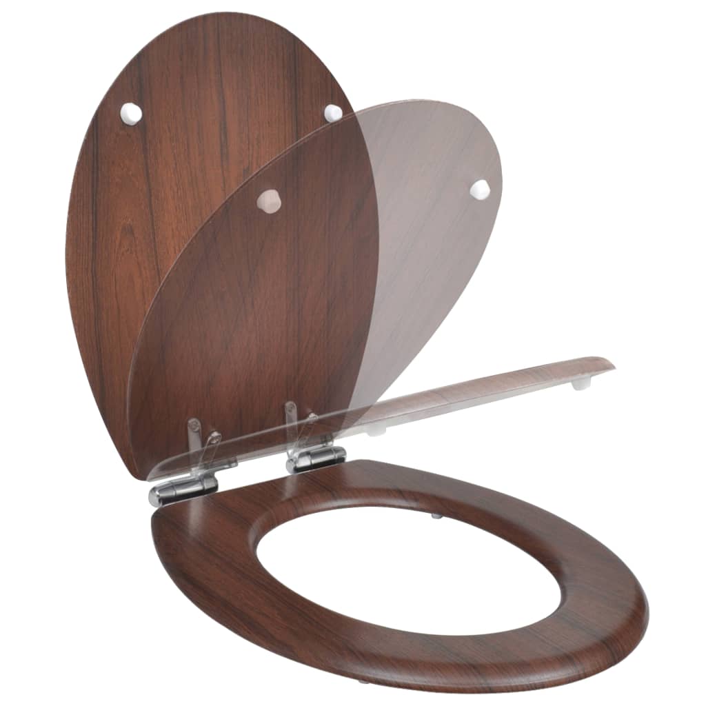 Toilettensitz MDF Deckel mit Absenkautomatik Design Weiß
