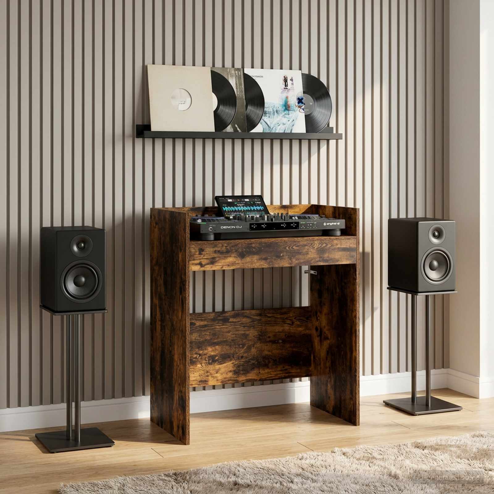 DJ Tisch Weiß 102 x 45 x 102 cm Holzwerkstoff