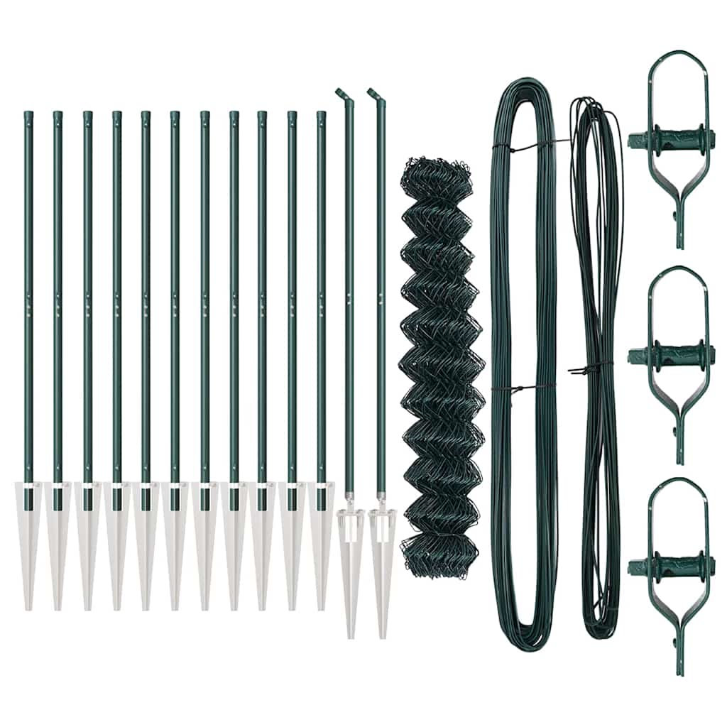 Outdoor Kettenglied-Zaun Erdfixierung 10 x 0,4 m Grün Netz