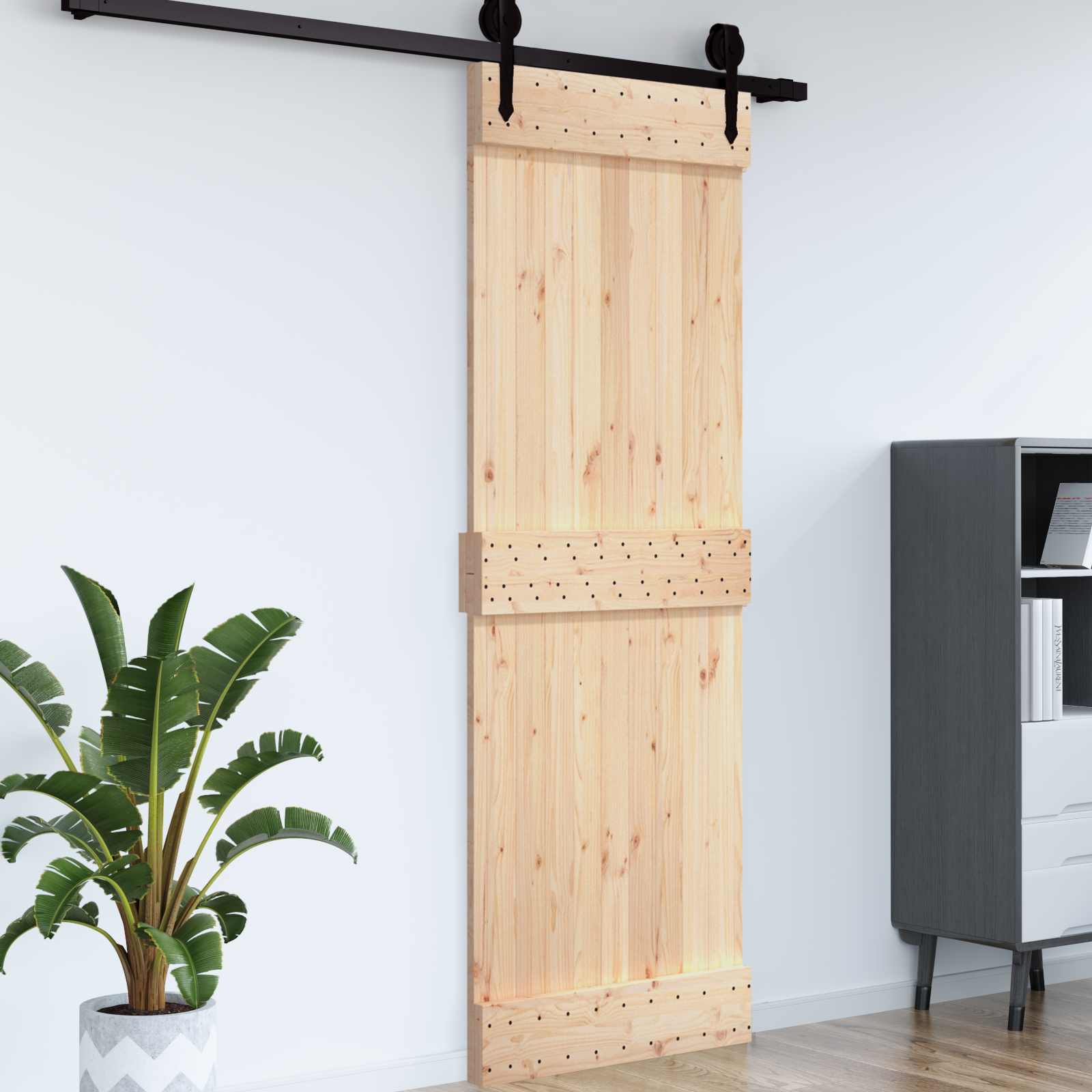 Tür NARVIK Natur 80 x 210 cm Massivkiefer