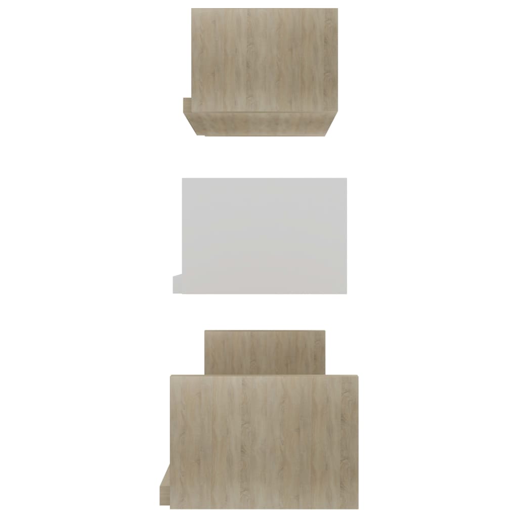 Wandregal 3 Stk. Weiß Holzwerkstoff