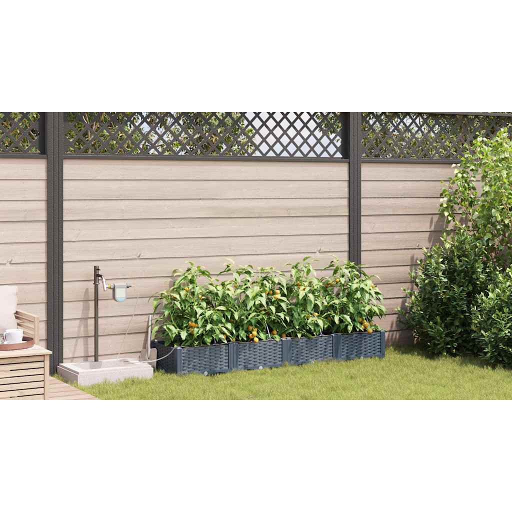 Garten-Pflanzgefäß 4 Stk. Braun 160 x 40 x 22 cm PP