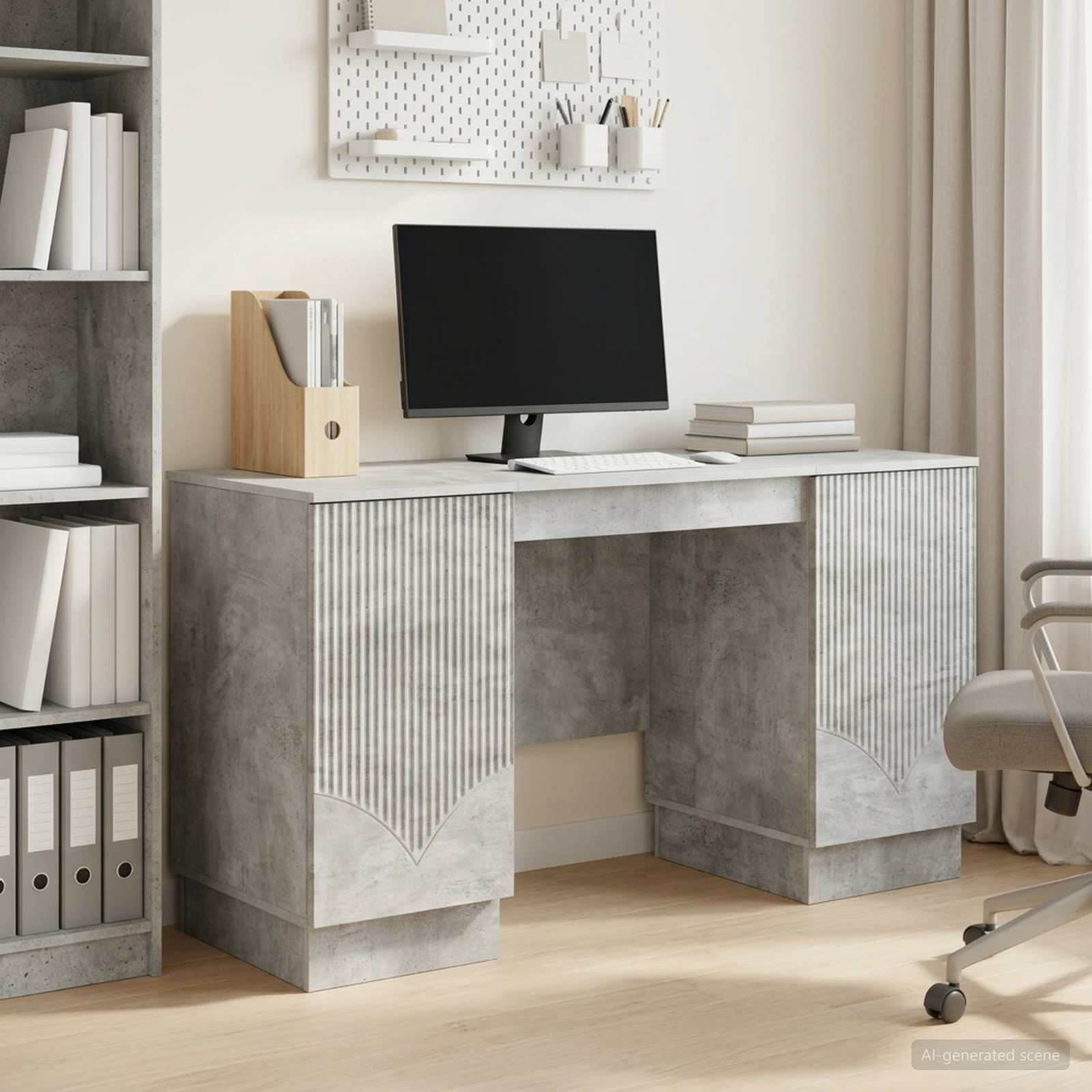 Schreibtisch mit Regal Schwarz 142,5 x 50 x 75 cm Holzwerkstoff