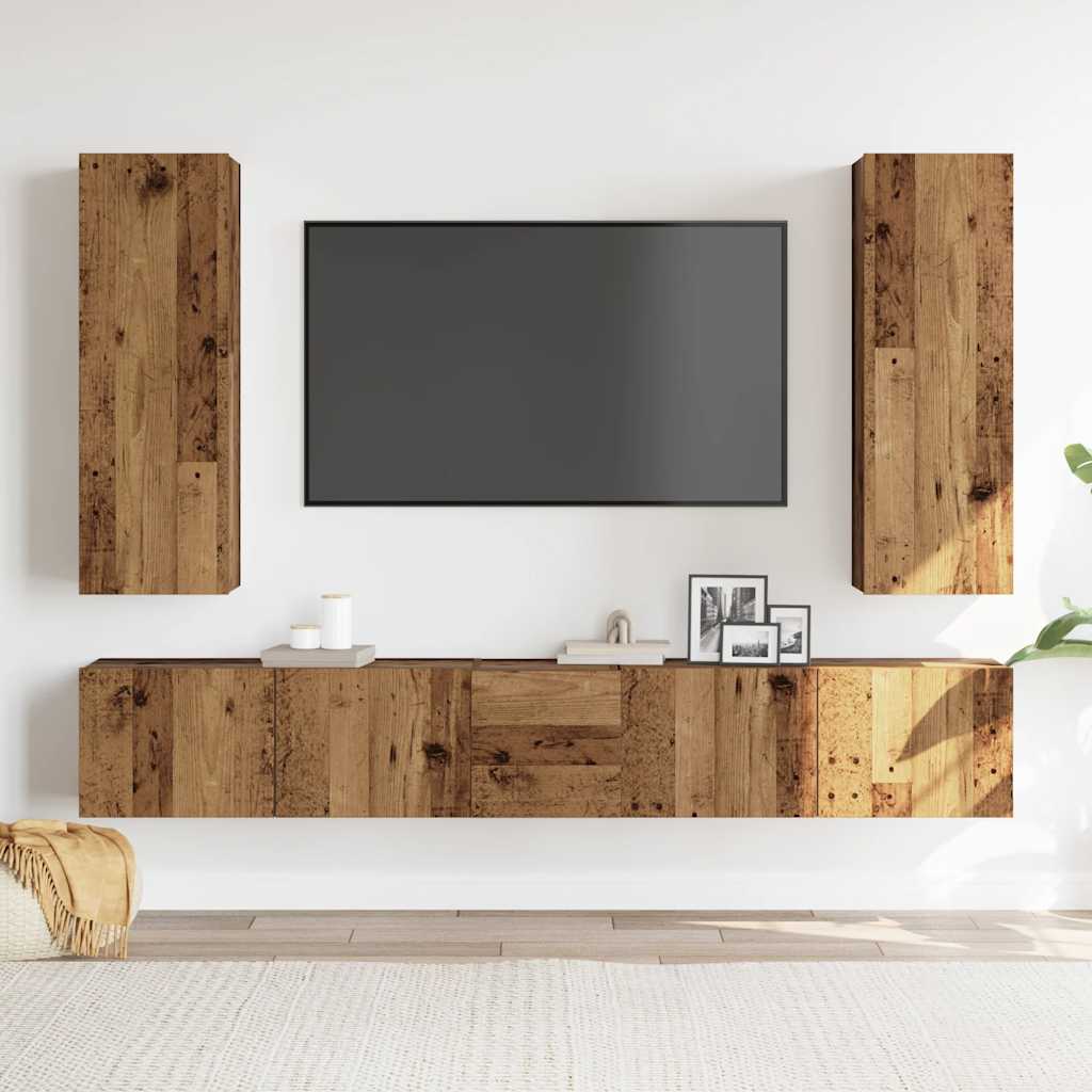 5-tlg. TV-Schrank-Set Weiß Holzwerkstoff
