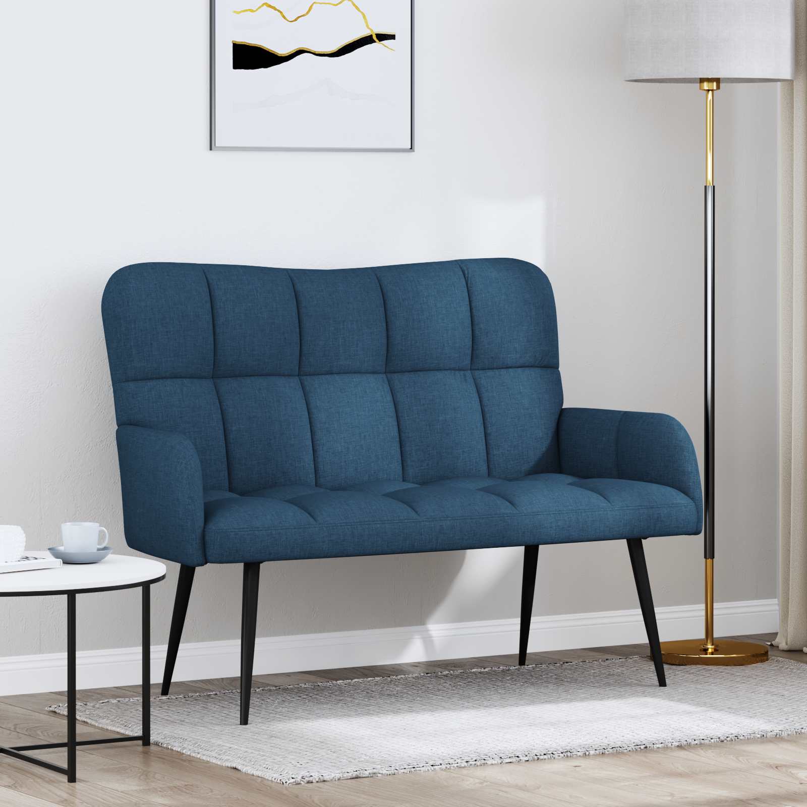 2-Sitzer Sofa Hellgrau 115 x 61 x 87 cm Stoff