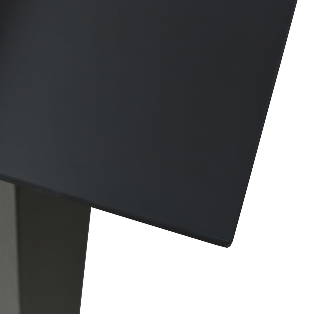 Garten-Esstisch Schwarz 150x80x74 cm Stahl und Glas