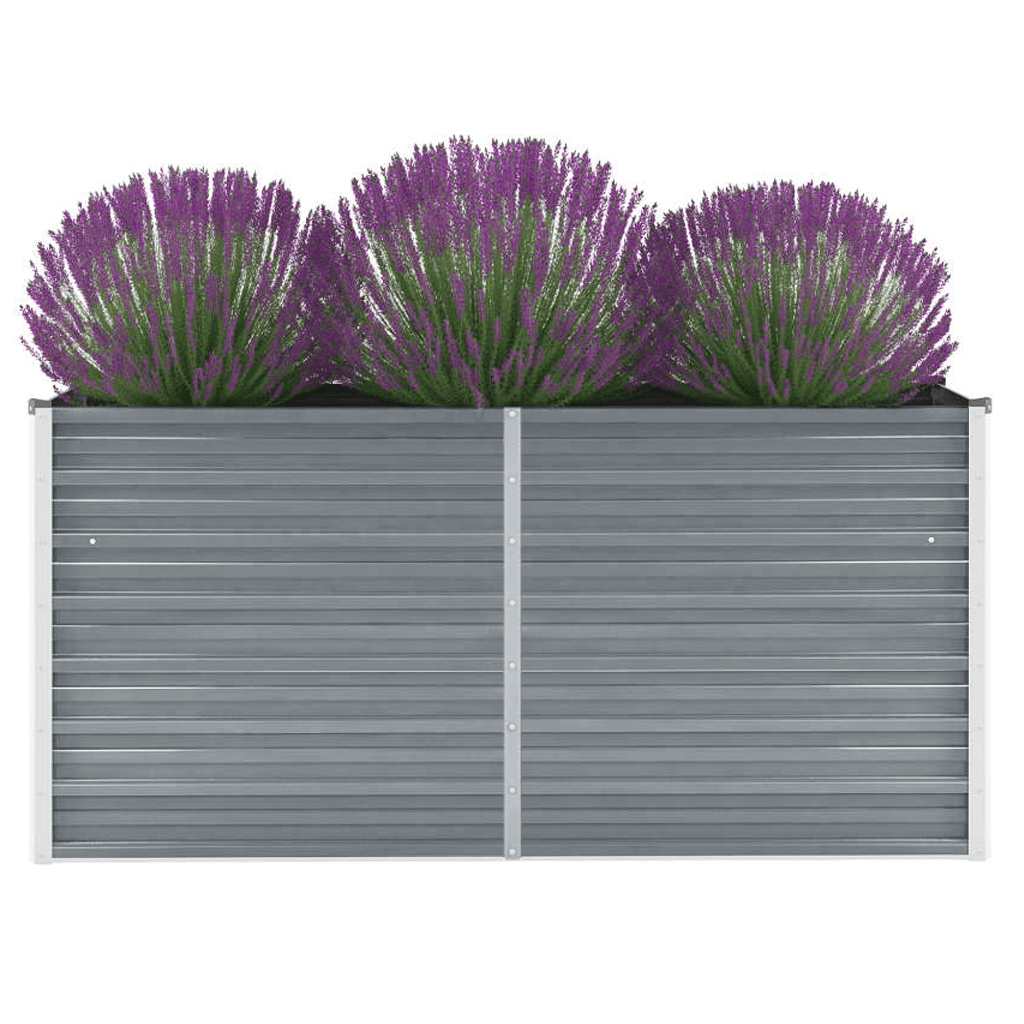 Hochbeet 160 x 80 x 77 cm Verzinkter Stahl Grau