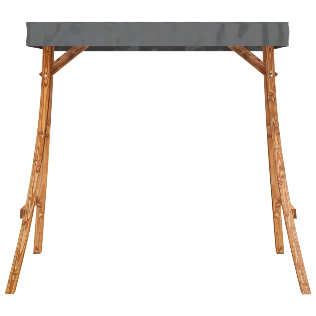 Schaukelgestell mit Dach Creme Bugholz Massiv Teak-Finish