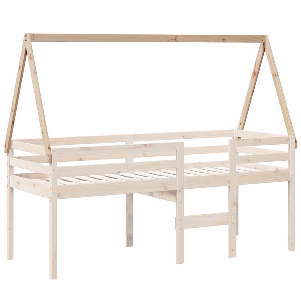 Dach für Kinderbett Weiß 209x95,5x88 cm Massivholz Kiefer
