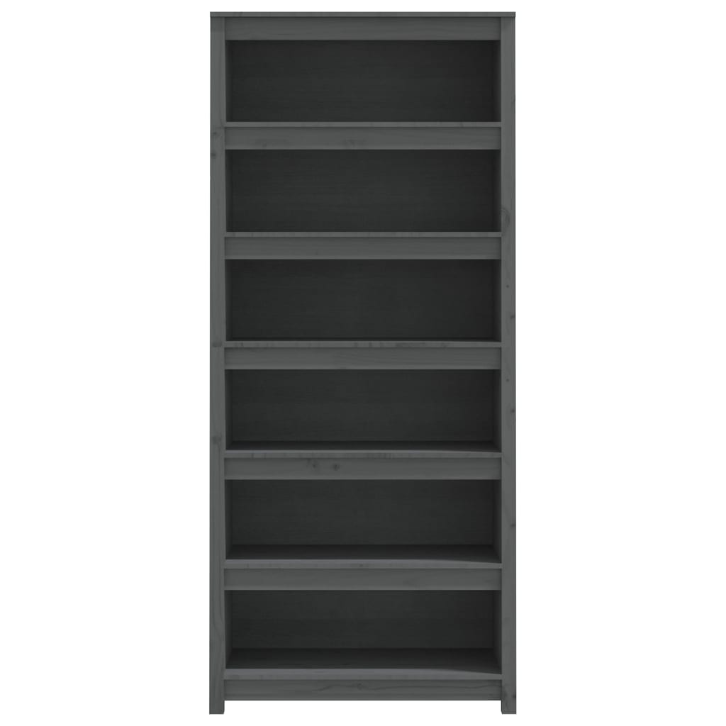 Bücherregal Grau 80x35x68 cm Massivholz Kiefer