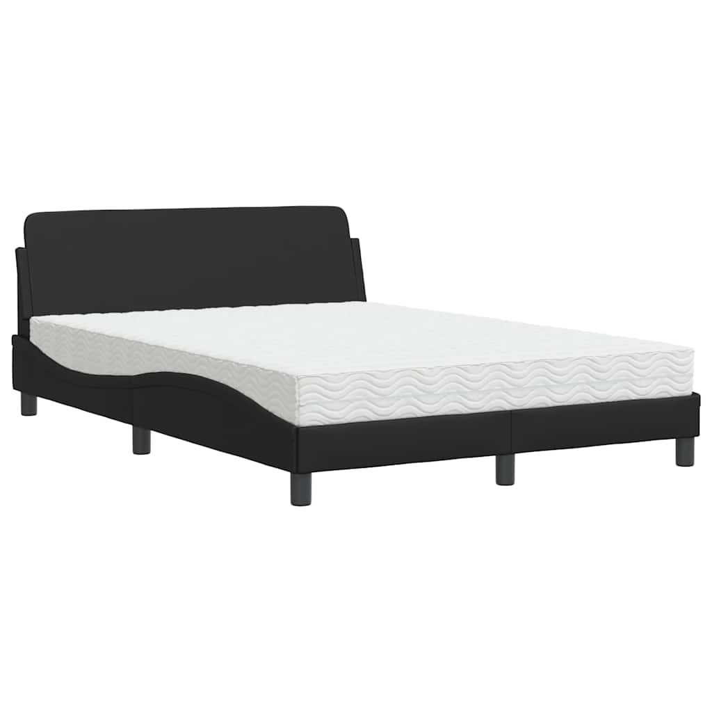 Bett mit Matratze "Dover" Schwarz 80x200 cm Kunstleder