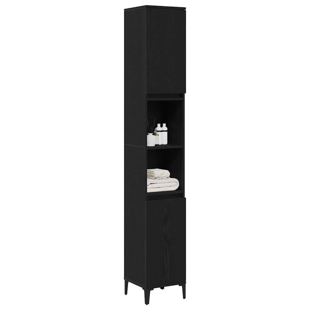 Badschrank Weiß 30x30x190 cm Holzwerkstoff