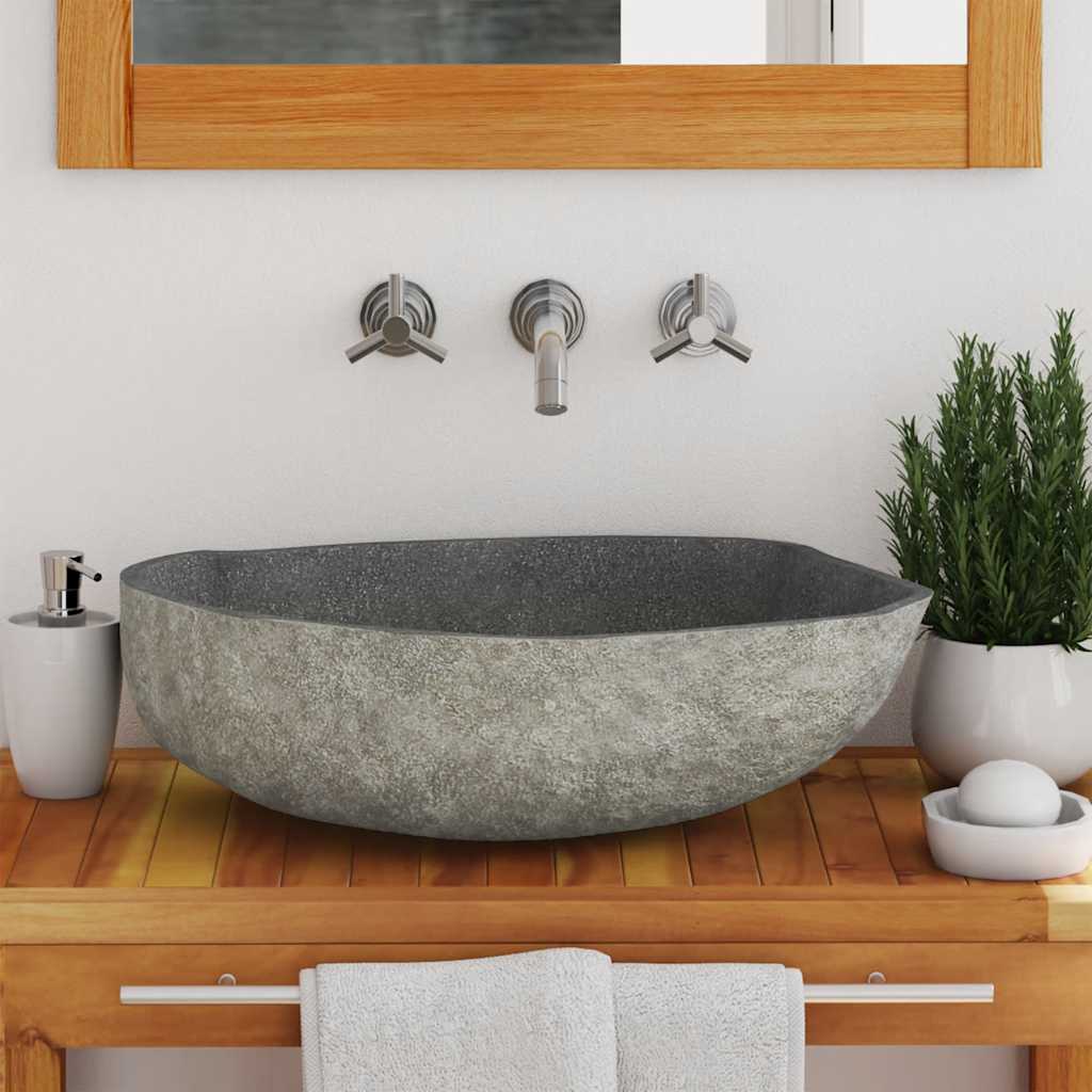 Waschbecken Flussstein Oval (37-46)x(29-36) cm