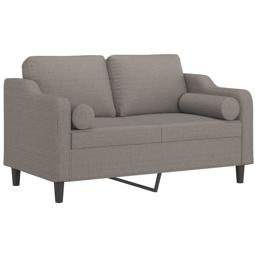 2-Sitzer-Sofa mit Zierkissen Braun 120 cm Stoff