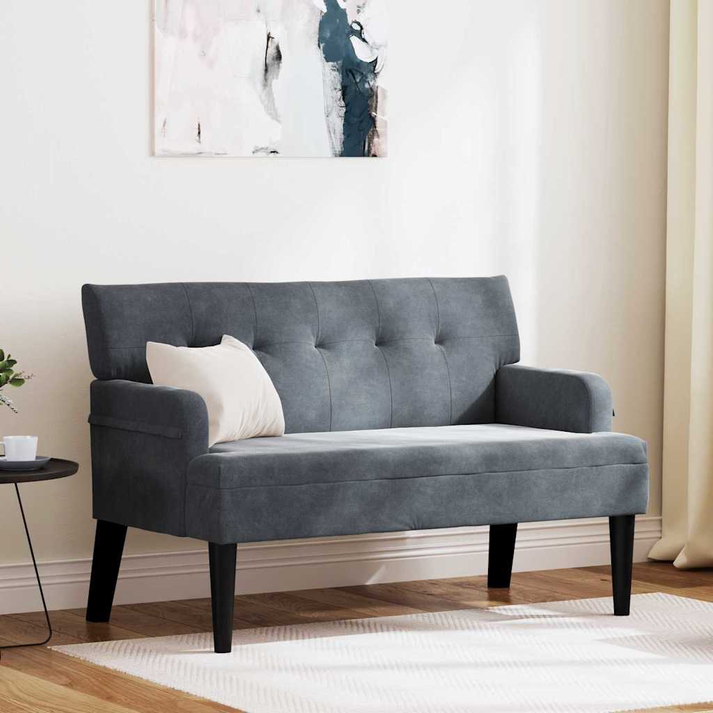 Chesterfield Bank Hellgrau 112 x 65,5 x 75 cm Samt