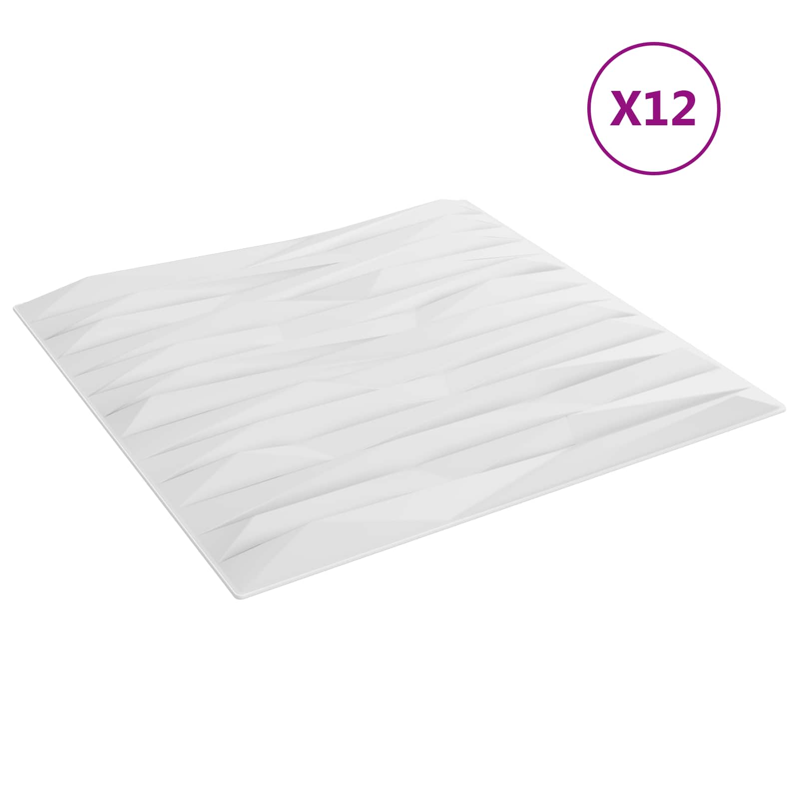 Wandpaneele 12 pcs Diamant Weiß 50 x 50 cm XPS Schaum