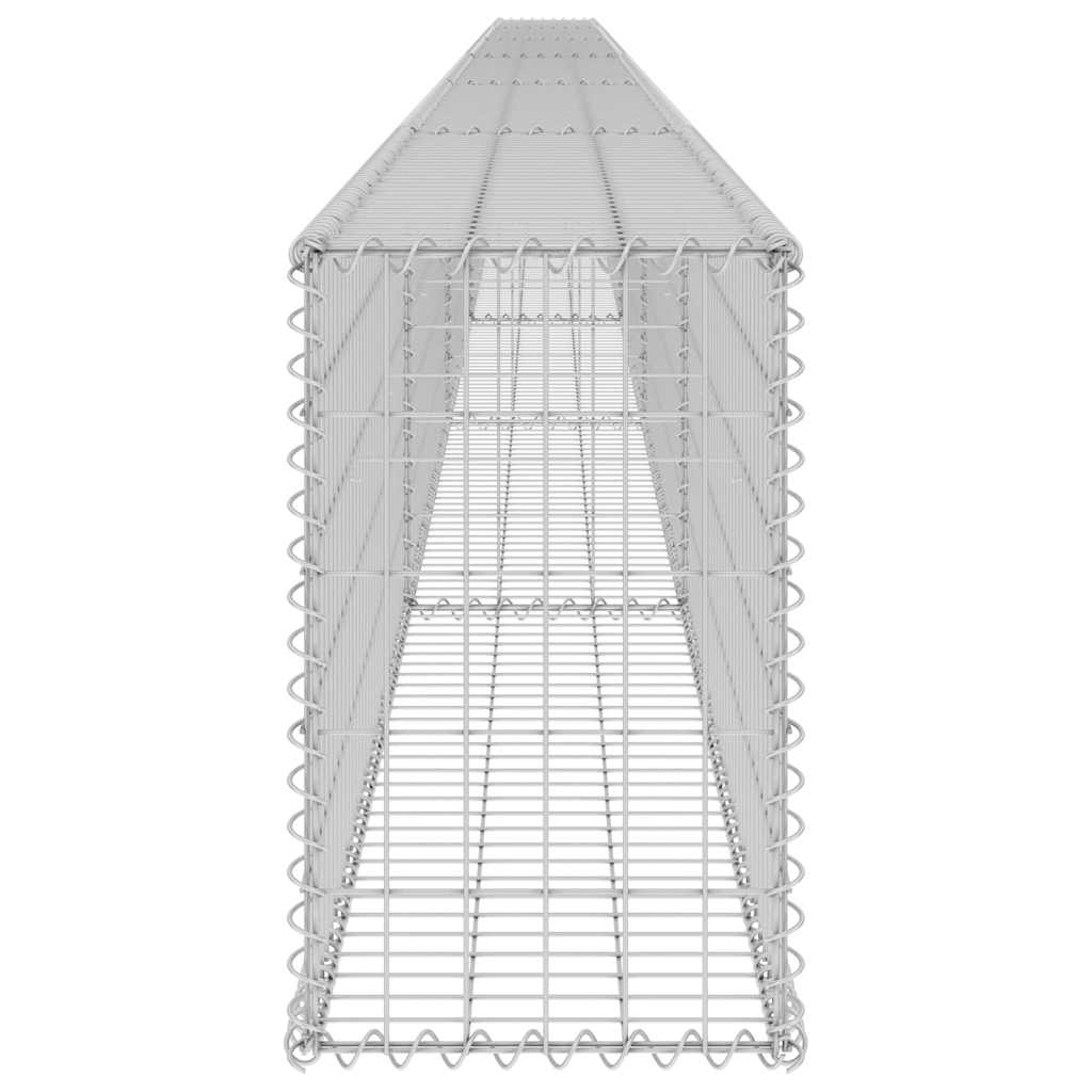 Gabionenwand mit Abdeckung Verzinkter Stahl 60x30x100 cm