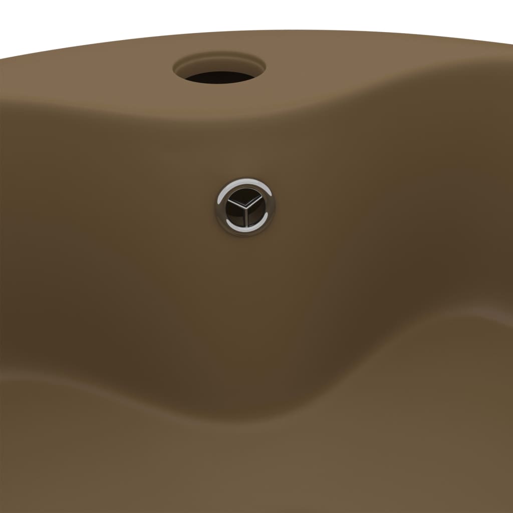 Luxus-Waschbecken mit Überlauf Matt-Weiß 36x13 cm Keramik