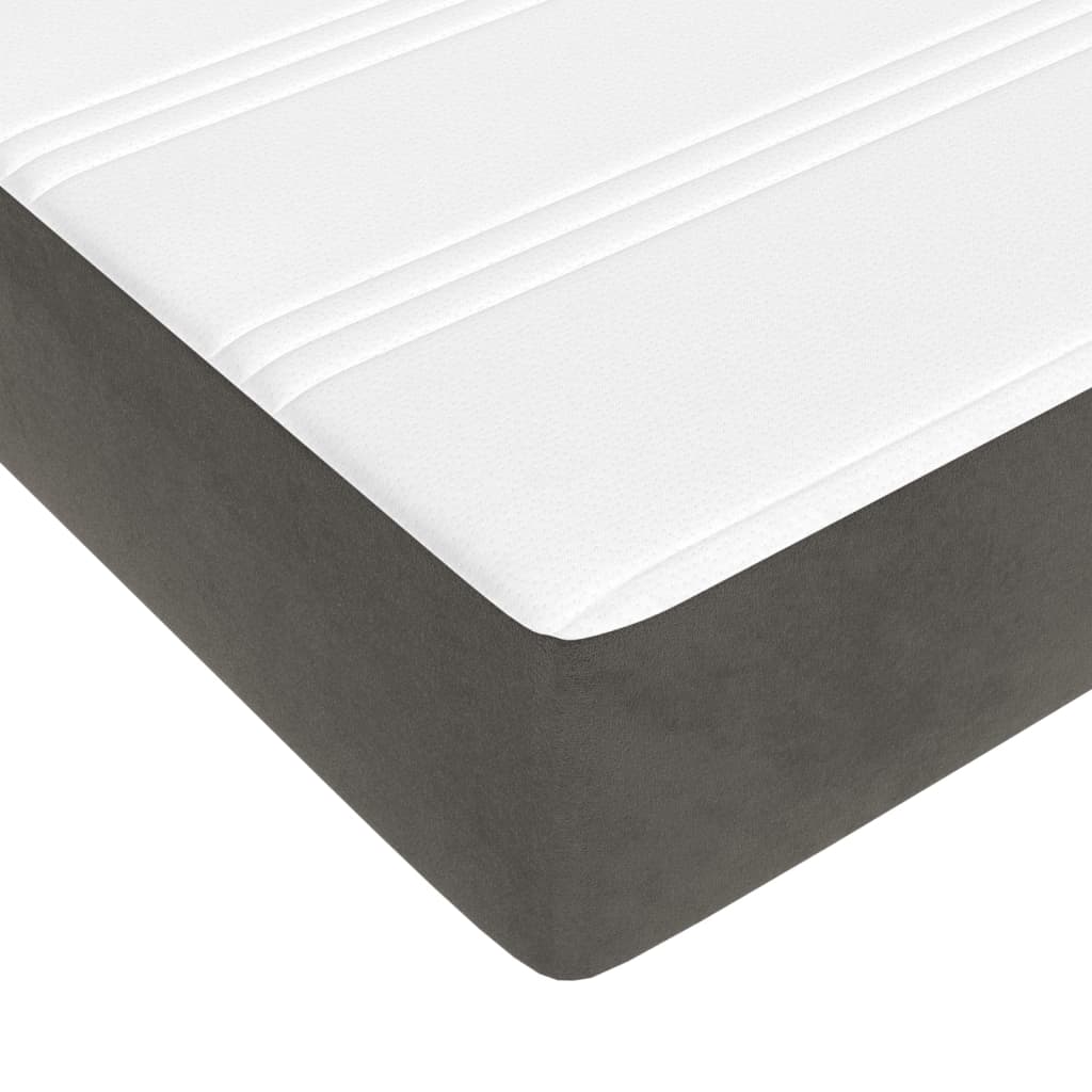 Taschenfederkernmatratze Mittel Hellgrau 100x203x20 cm Samt