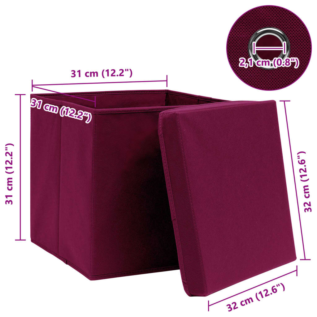 Aufbewahrungsboxen 4 Stk. Blau 32x32x32 cm Stoff