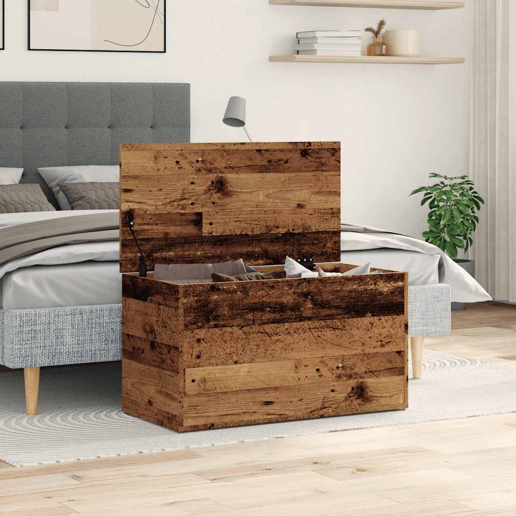 Aufbewahrungstruhe Weiß 84x42x46 cm Holzwerkstoff