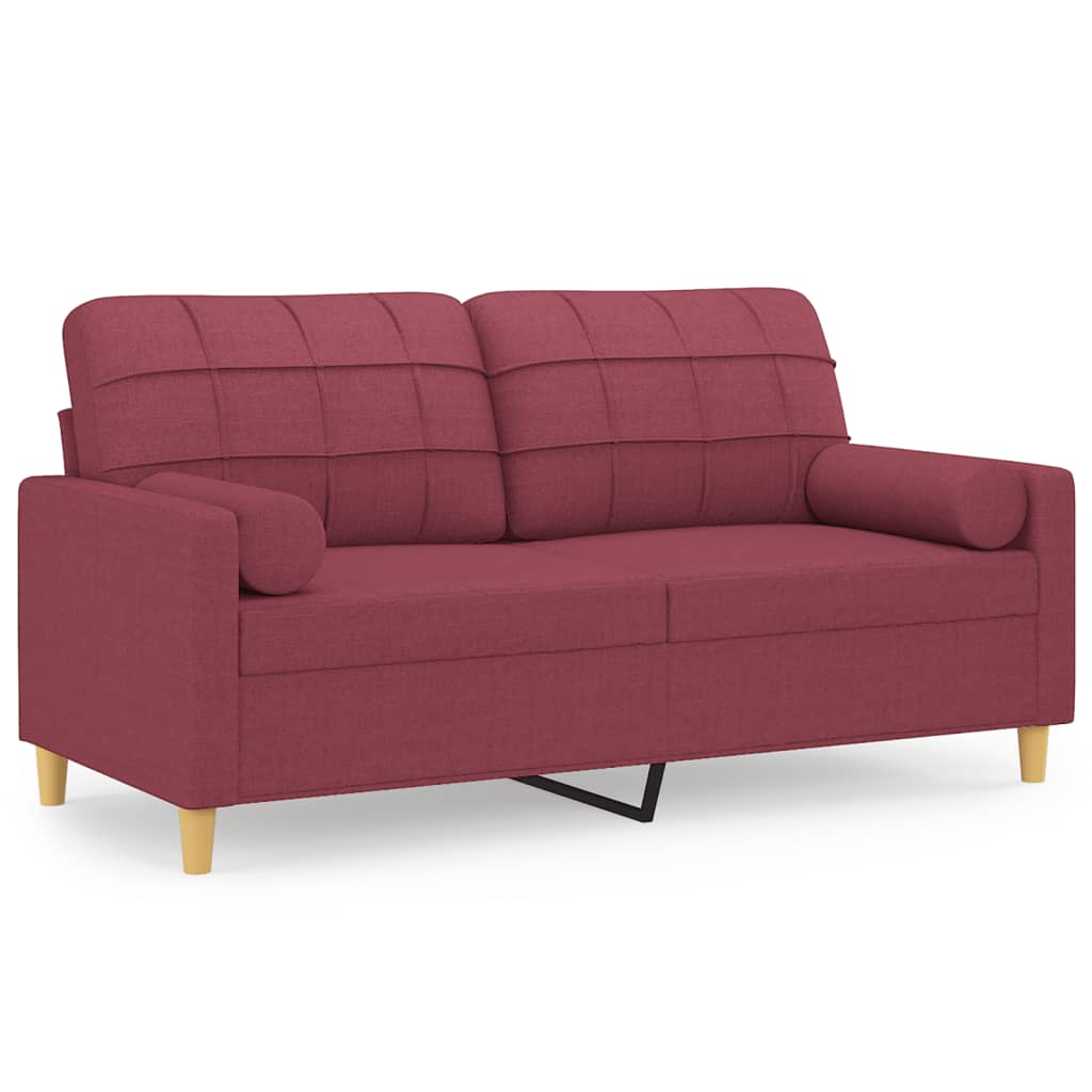 2-Sitzer-Sofa mit Zierkissen Braun 120 cm Stoff